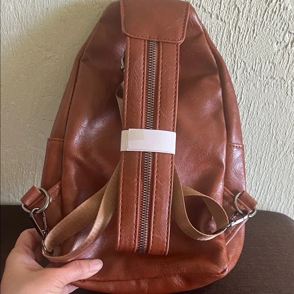 #1347=Brown Embossed Women's Backpack - Picture 3 of 7